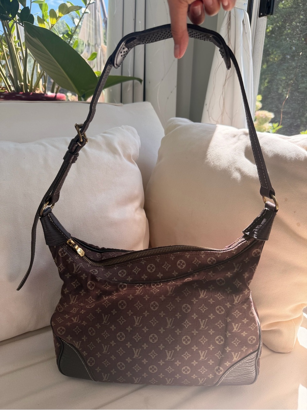 Louis Vuitton Mini Lin Boulogne Monogram Shoulder Bag Brown Authentic
